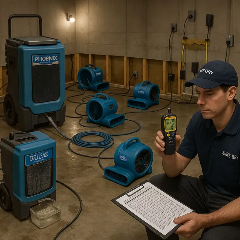 Structural Drying and Dehumidification process in Montpelier, IN